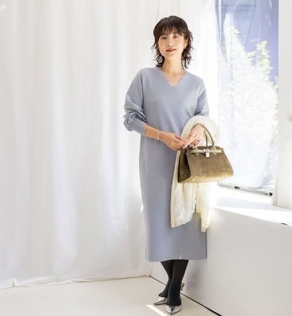 NOLLEY'S sophi「◇【WEB限定】ウォッシャブルラメ総針Vネックコクーンワンピース」|ワンピース|