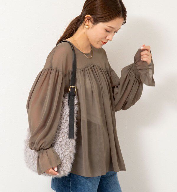 NOLLEY'S「ウォッシャブル楊柳ギャザーブラウス」|シャツ・ブラウス|