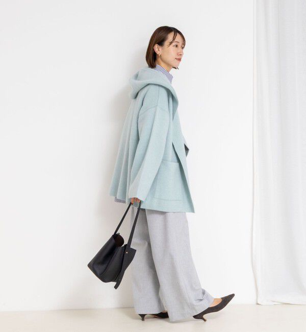 Rie Miller「ハーフ丈フーディー リバー風ニットコート」|その他|