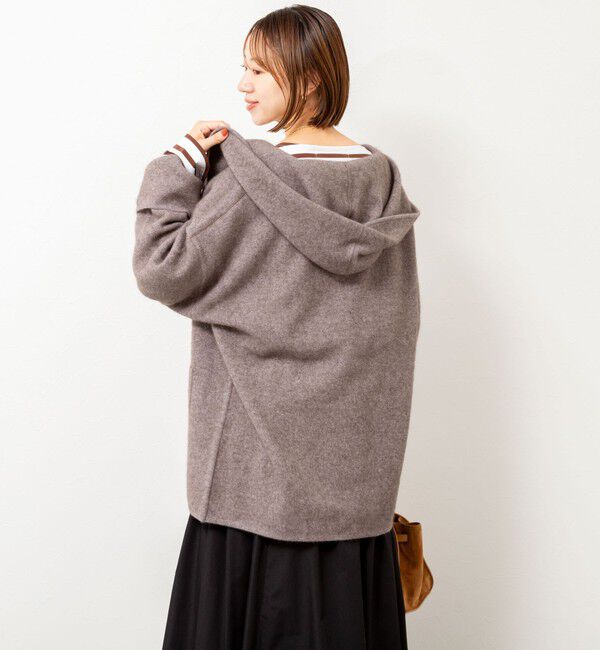 Rie Miller「ハーフ丈フーディー リバー風ニットコート」|その他|