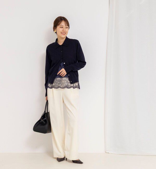 NOLLEY'S「ウォッシャブル裾レース2WAYオトナサテンブラウス」|シャツ・ブラウス|