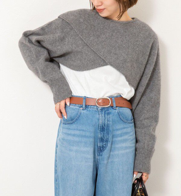 NOLLEY'S「【enrica/エンリカ】ソフトタッチスリーブケープ」|ニット・セーター|ミディアムグレー