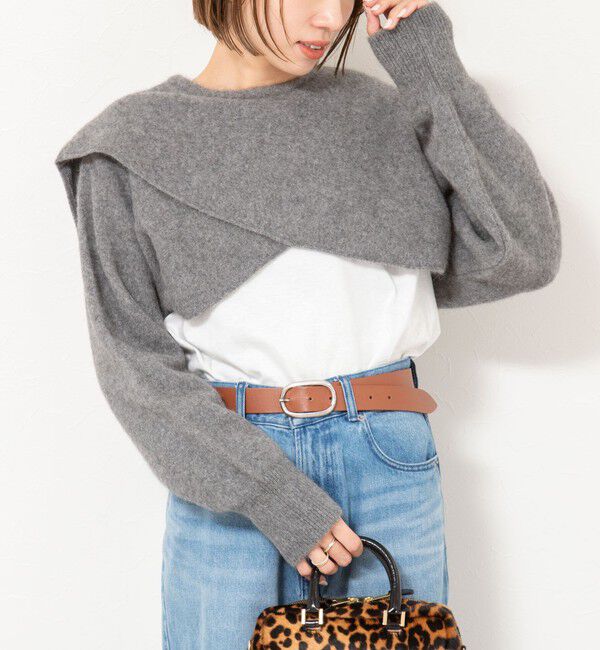 NOLLEY'S「【enrica/エンリカ】ソフトタッチスリーブケープ」|ニット・セーター|