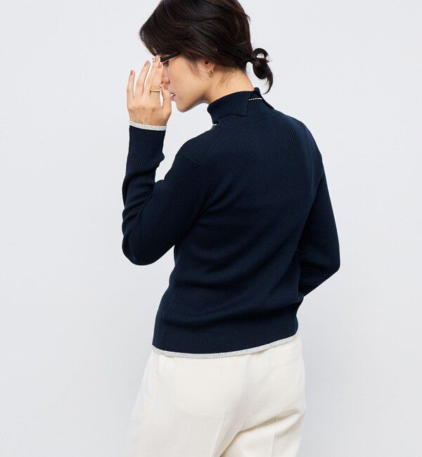 NOLLEY'S「《手洗い可能》3&times;2リブ配色タートルネック」|ニット・セーター|