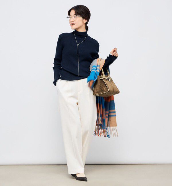 NOLLEY'S「《手洗い可能》3&times;2リブ配色タートルネック」|ニット・セーター|