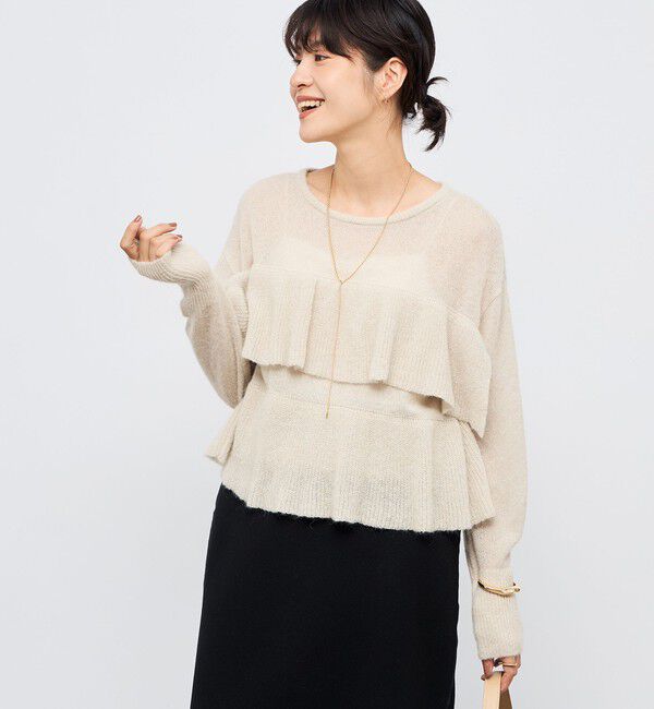 NOLLEY'S「2WAYラメモヘヤラッフルプルオーバー」|ニット・セーター|