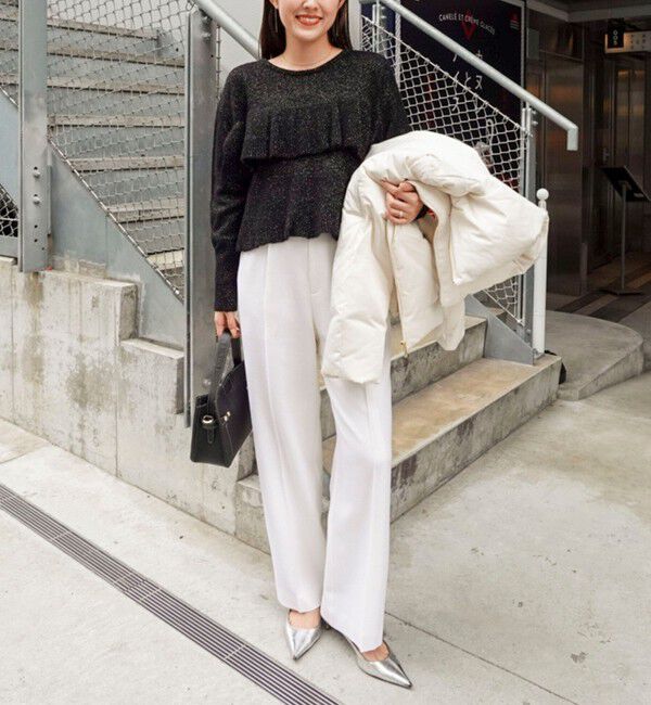 NOLLEY'S「2WAYラメモヘヤラッフルプルオーバー」|ニット・セーター|