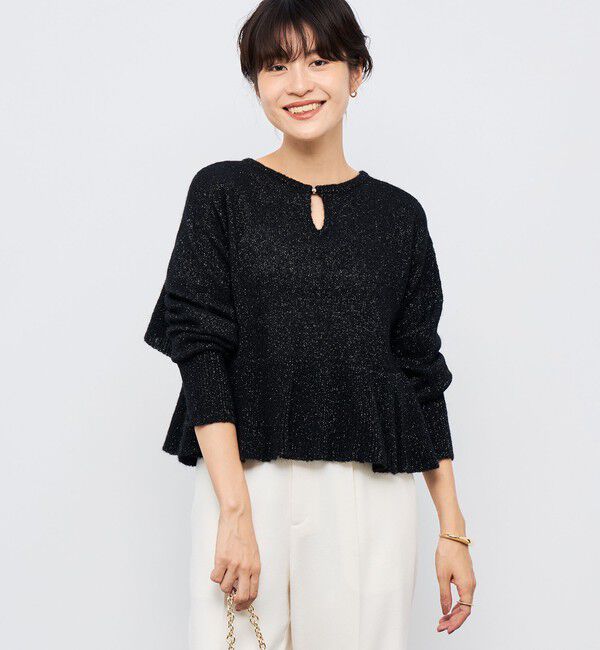 NOLLEY'S「2WAYラメモヘヤラッフルプルオーバー」|ニット・セーター|