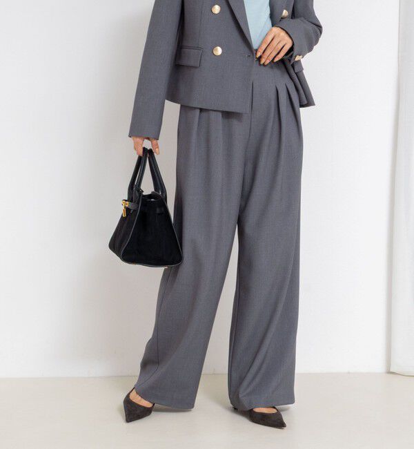 NOLLEY'S sophi「《セットアップ対応》ウォッシャブルウール混ツイルハイウエストワイドパンツ」|その他|