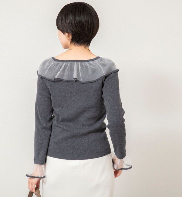 NOLLEY'S sophi「《手洗い可能》シアーフリル総針プルオーバー」|ニット・セーター|