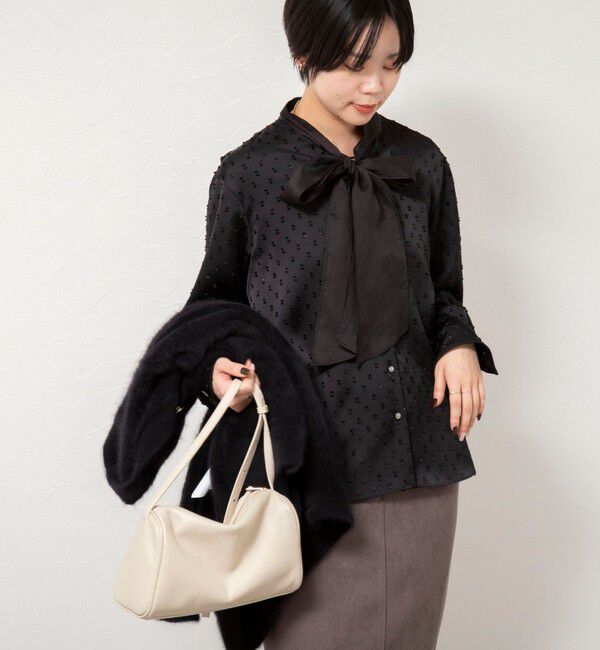 NOLLEY'S sophi「ウォッシャブルサテンドビーボウタイブラウス」|シャツ・ブラウス|