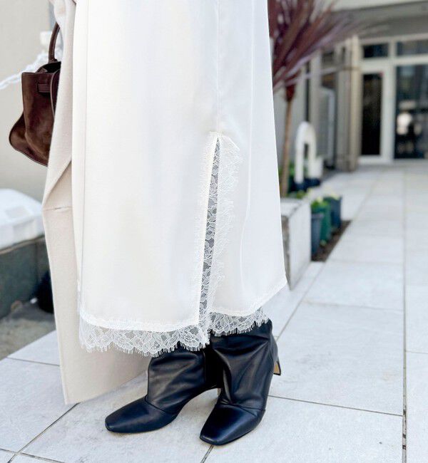 NOLLEY'S sophi「ウォッシャブルトリミングレースサテンキャミワンピース」|ワンピース|