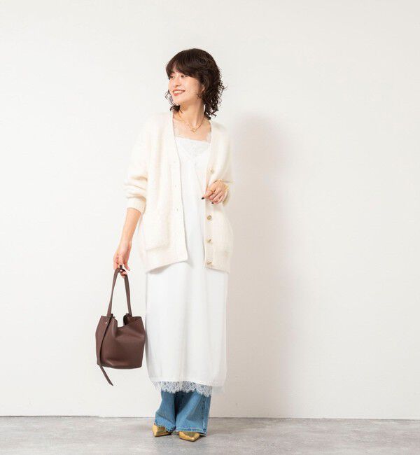 NOLLEY'S sophi「ウォッシャブルトリミングレースサテンキャミワンピース」|ワンピース|