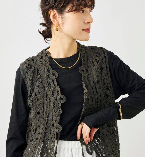 NOLLEY'S「《手洗い可能》バテンレースジレ」|ベスト・ジレ|