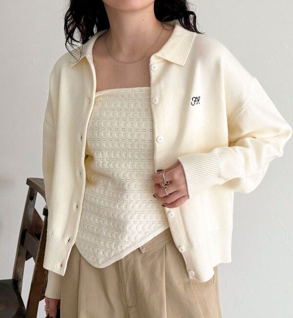 fredy emue「ニットシャツカーディガン バブーシュカ付き」|ニット・セーター|