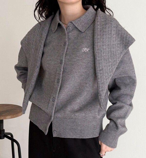 fredy emue「ニットシャツカーディガン バブーシュカ付き」|ニット・セーター|