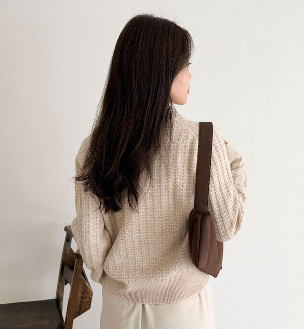 fredy emue「FR刺繍ケーブル柄ポロ衿ニットプルオーバー」|ニット・セーター|