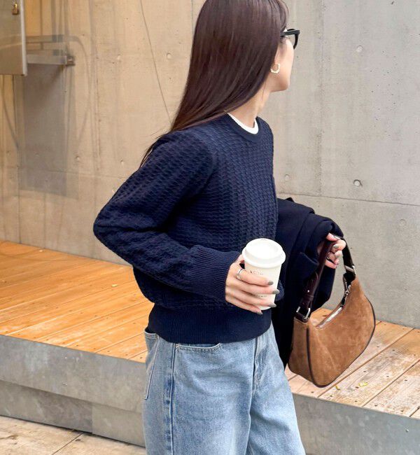 fredy emue「FR刺繍ケーブル柄ちびポケニットプルオーバー」|ニット・セーター|