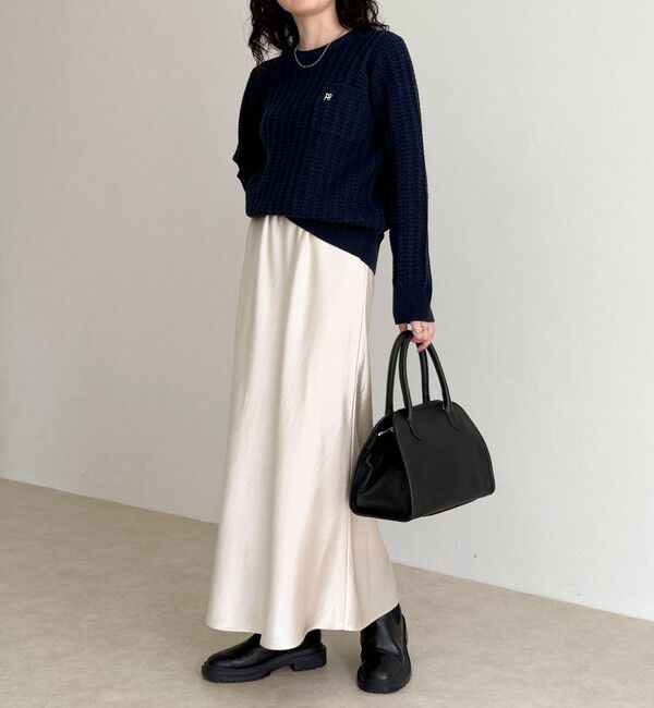 fredy emue「FR刺繍ケーブル柄ちびポケニットプルオーバー」|ニット・セーター|