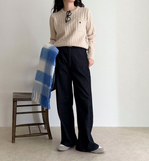 fredy emue「FR刺繍ケーブル柄ちびポケニットプルオーバー」|ニット・セーター|