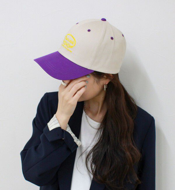 fredy emue「バイカラー刺繍キャップ」|キャップ・キャスケット|パープル系その他