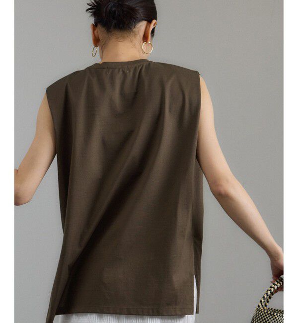 SALON adam et rope'「プリマベールショルダータックノースリーブプルオーバー［UVケア・洗える］」|Tシャツ・カットソー|