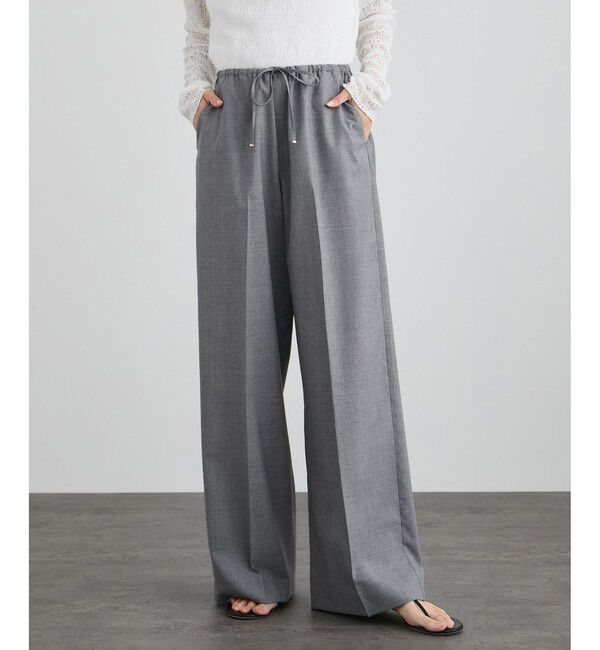 SALON adam et rope'「ノンミュールジングウールパンツ」|チノ|グレー(07)