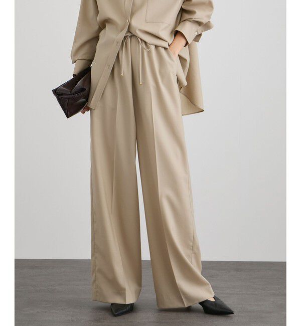 SALON adam et rope'「ノンミュールジングウールパンツ」|チノ|