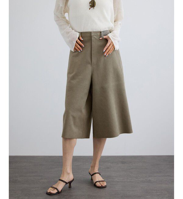 SALON adam et rope'「ウルトラスエードハーフパンツ / Ultrasuede(R)」|チノ|ベージュ系(28)