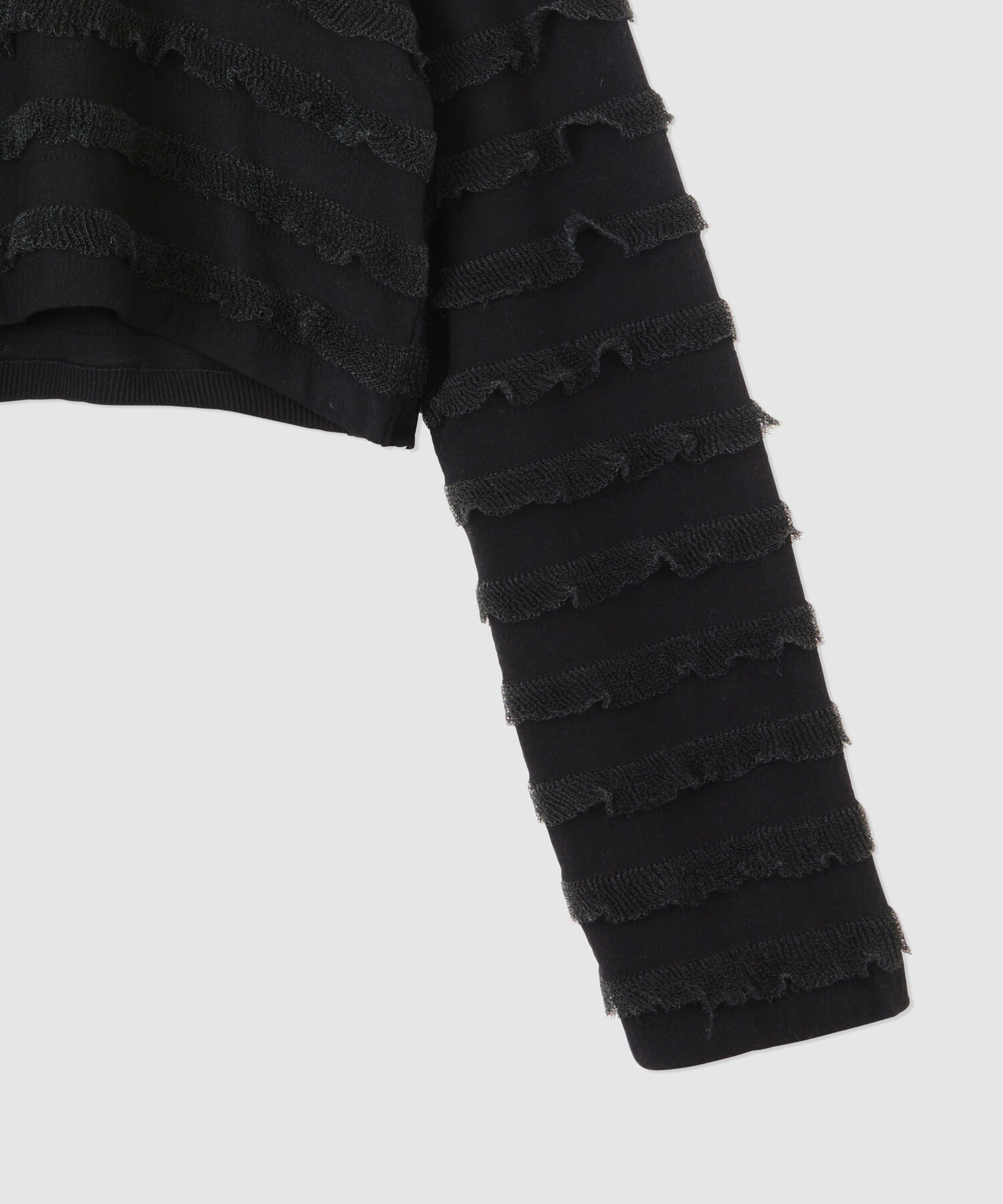 ROP&Eacute;「フリルボーダーニットショートプルオーバー」|ニット・セーター|