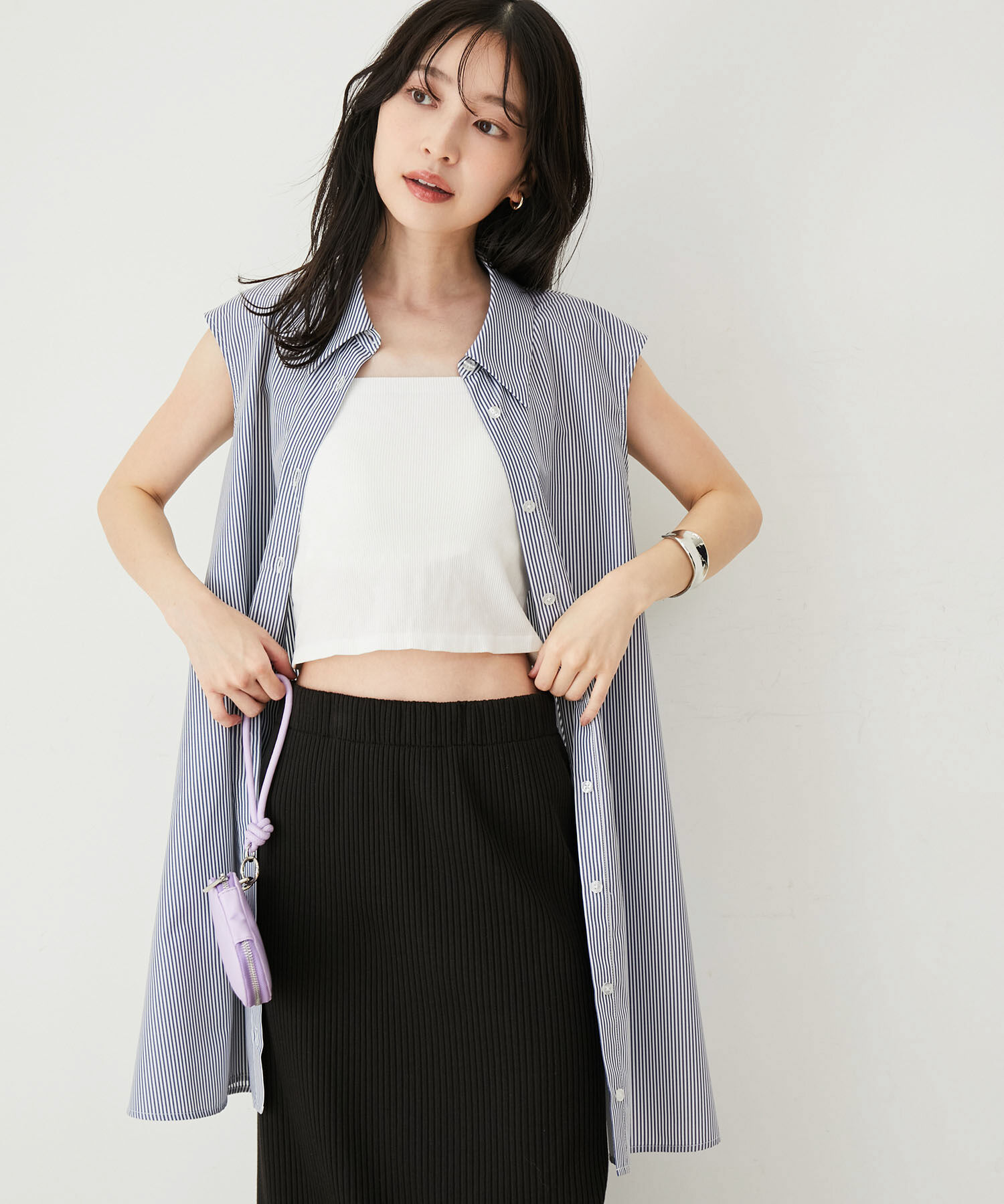 VIS「【洗える】【マルチWAY】ボレロ付きミニシャツワンピース」|その他|