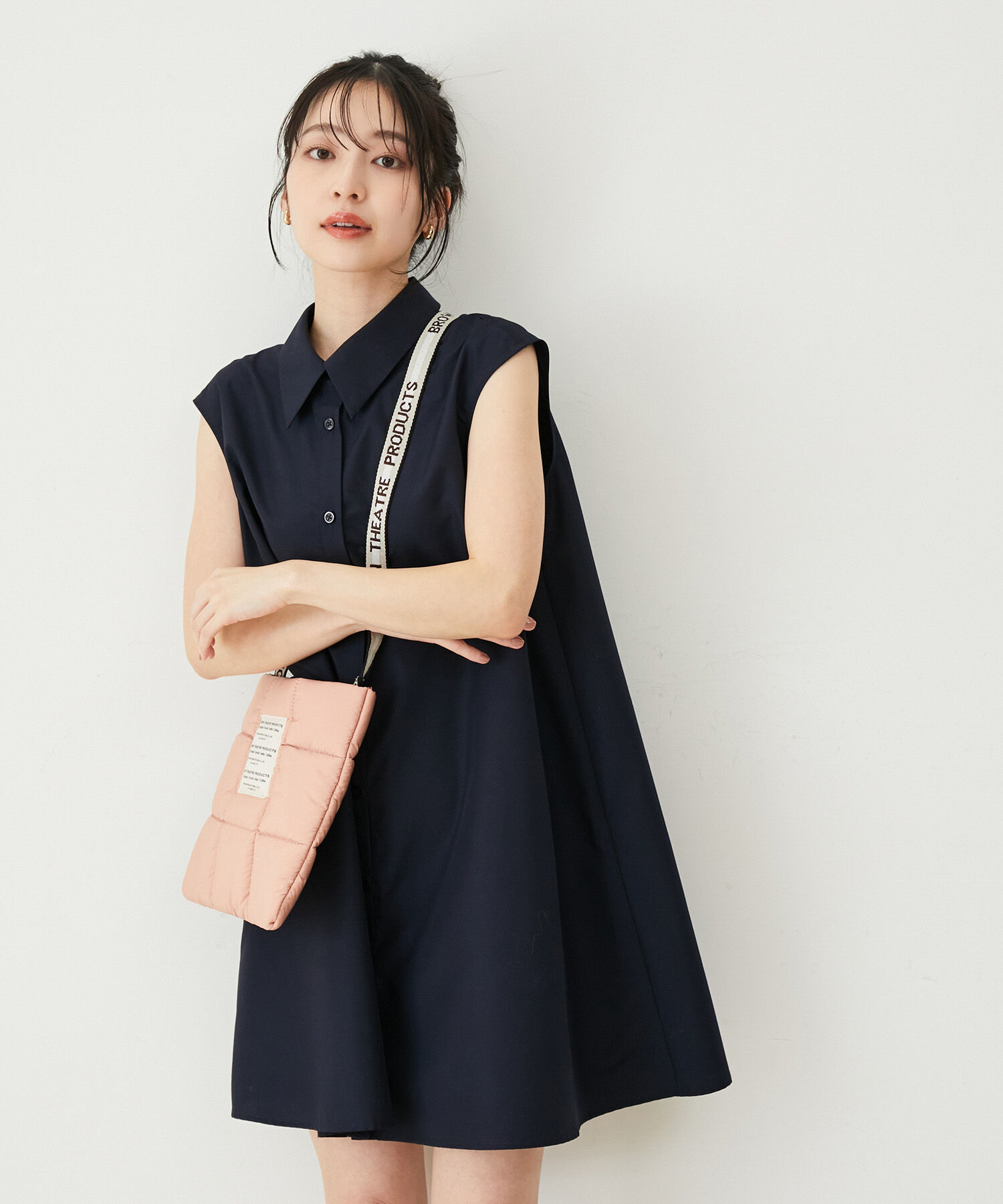 VIS「【洗える】【マルチWAY】ボレロ付きミニシャツワンピース」|その他|