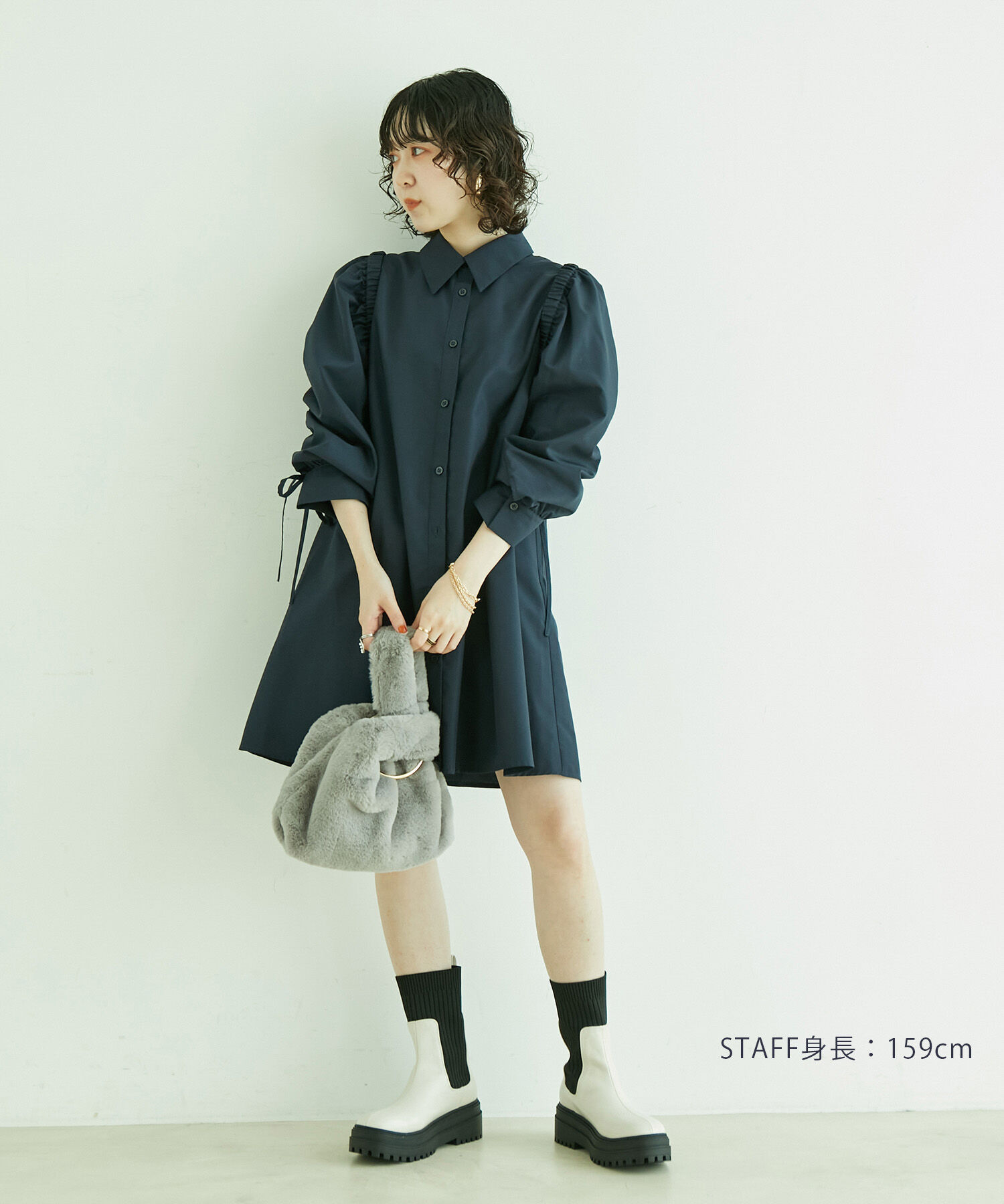 VIS「【洗える】【マルチWAY】ボレロ付きミニシャツワンピース」|その他|