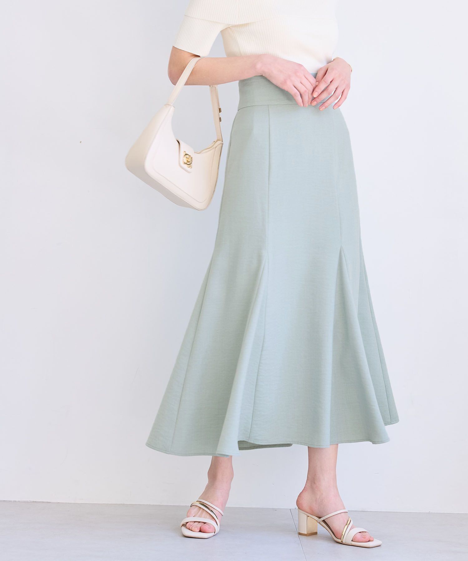 VIS「【美easy】リネンライクマーメイドスカート【洗える】【セットアップ対応】」|スカート|