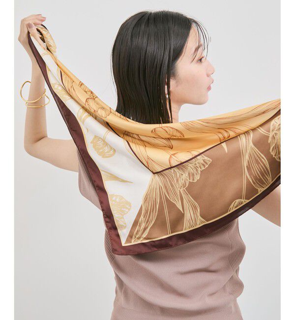 VIS「チューリップ柄スカーフ90&times;90cm」|バンダナ・スカーフ|