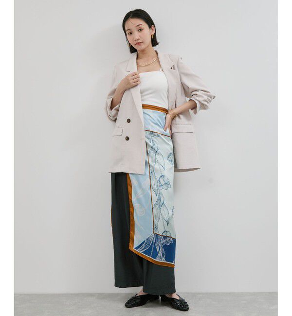 VIS「チューリップ柄スカーフ90&times;90cm」|バンダナ・スカーフ|