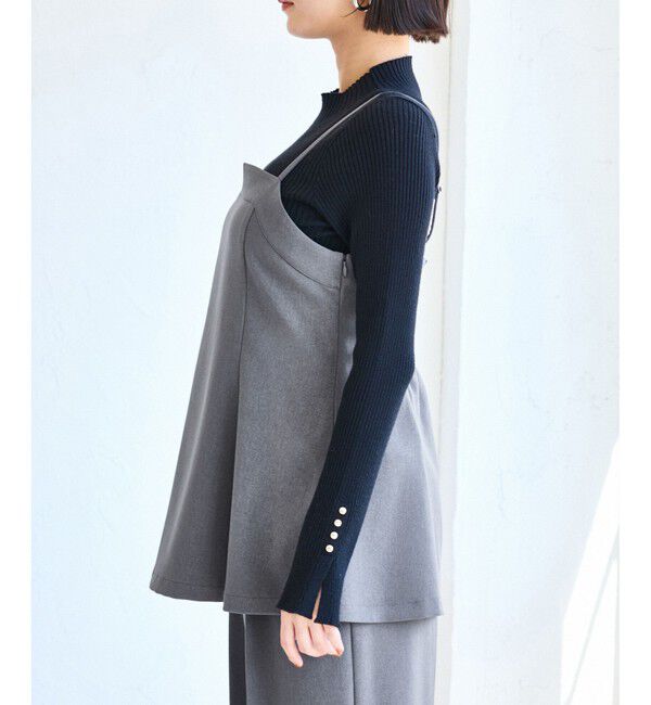 VIS「【美easy】ウーリッシュチュニック丈ビスチェ【セットアップ対応/洗える】」|キャミソール|