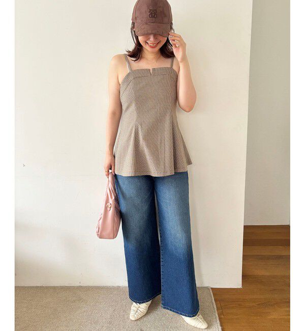 VIS「【美easy】ウーリッシュチュニック丈ビスチェ【セットアップ対応/洗える】」|キャミソール|