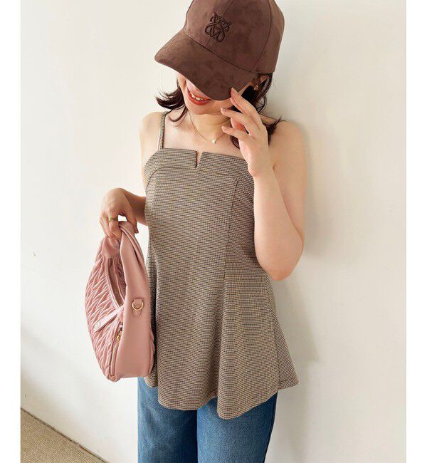 VIS「【美easy】ウーリッシュチュニック丈ビスチェ【セットアップ対応/洗える】」|キャミソール|