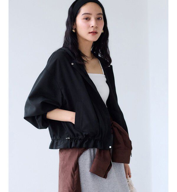 VIS「【WEB限定】バックフリルライトフードブルゾン」|ブルゾン・スタジャン|ブラック(01)