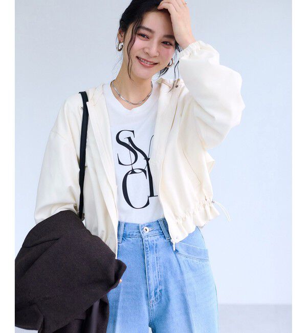 VIS「【WEB限定】バックフリルライトフードブルゾン」|ブルゾン・スタジャン|