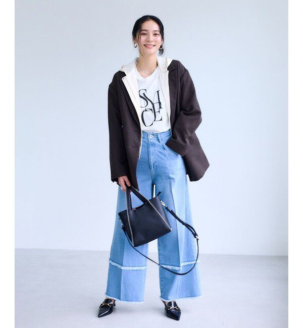 VIS「【WEB限定】バックフリルライトフードブルゾン」|ブルゾン・スタジャン|