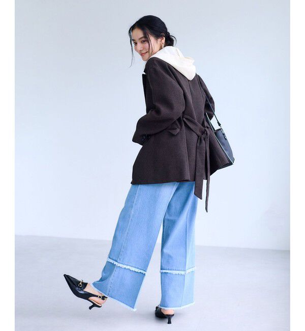 VIS「【WEB限定】バックフリルライトフードブルゾン」|ブルゾン・スタジャン|