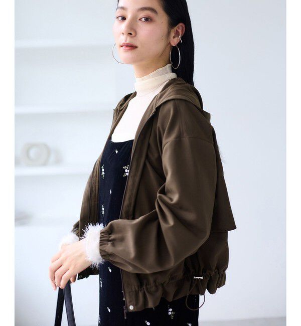 VIS「【WEB限定】バックフリルライトフードブルゾン」|ブルゾン・スタジャン|