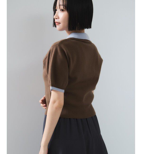 VIS「ダブルカラーポロトップス」|ポロシャツ|