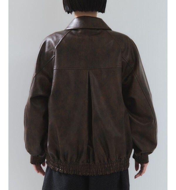 VIS「合皮＆スエードライクジップアップブルゾン」|ブルゾン・スタジャン|
