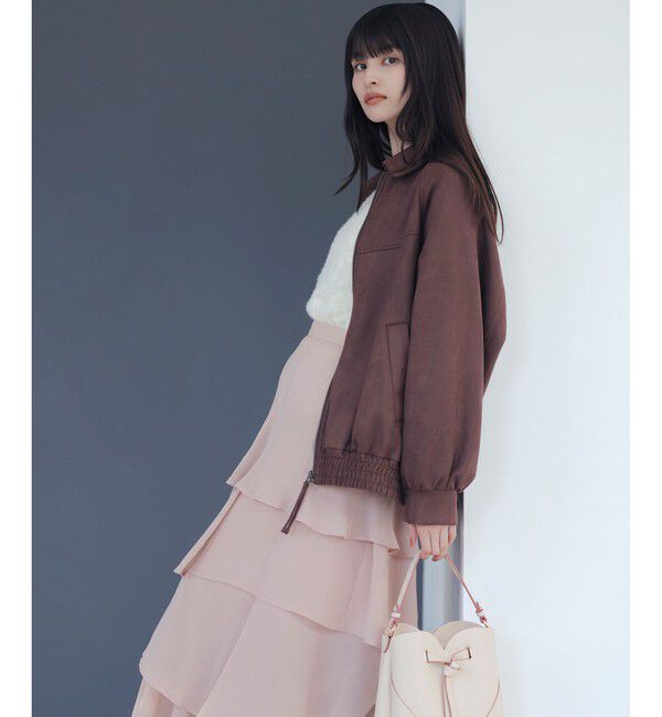 VIS「合皮＆スエードライクジップアップブルゾン」|ブルゾン・スタジャン|