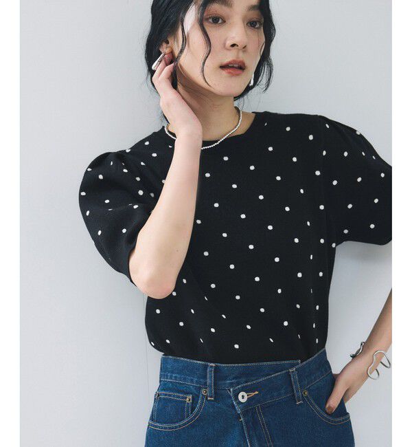 VIS「ドットジャガードニット」|ニット・セーター|