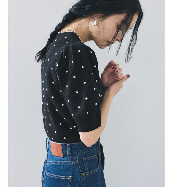 VIS「ドットジャガードニット」|ニット・セーター|