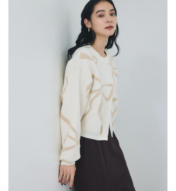 VIS「リボンモチーフジャガードカーディガン/イージーケア」|カーディガン|